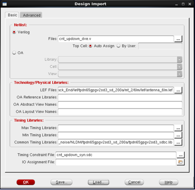 Fig 01. Import Design Basic tab