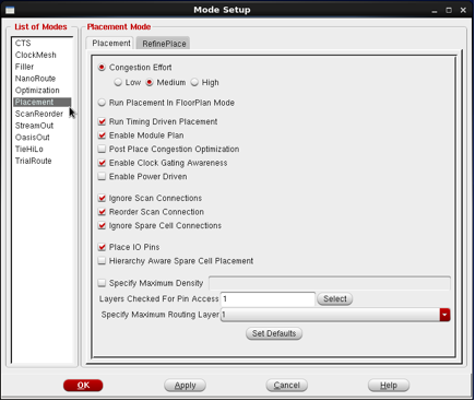 Fig 16. Mode Setup - Placement