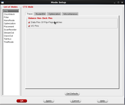 Fig 19. Mode Setup – CTS ‘Trace;