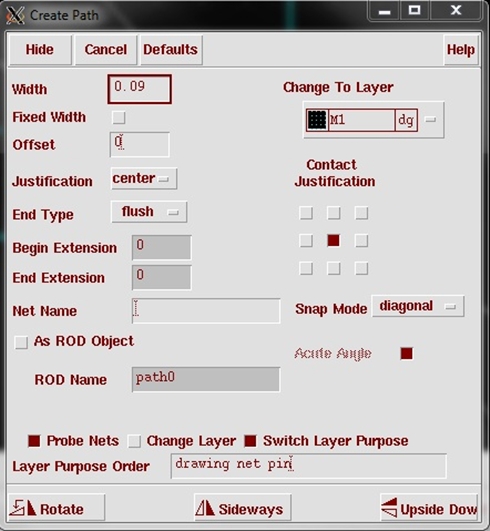 Figure 6. Path options