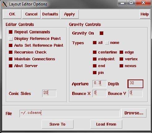 Figure 9. Gravity controls