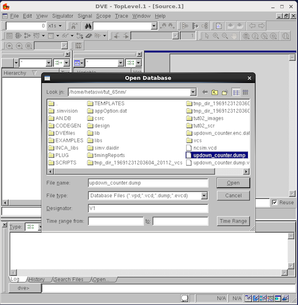 Fig 3. Loading ‘updown_counter.dump’