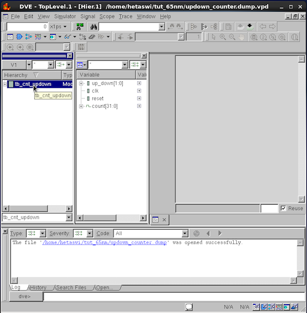 Fig 5. Signals are displayed in the variable window.