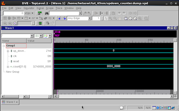 Fig 6. Waveform window with signals.