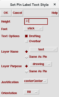 Figure 10. Set pin label text style